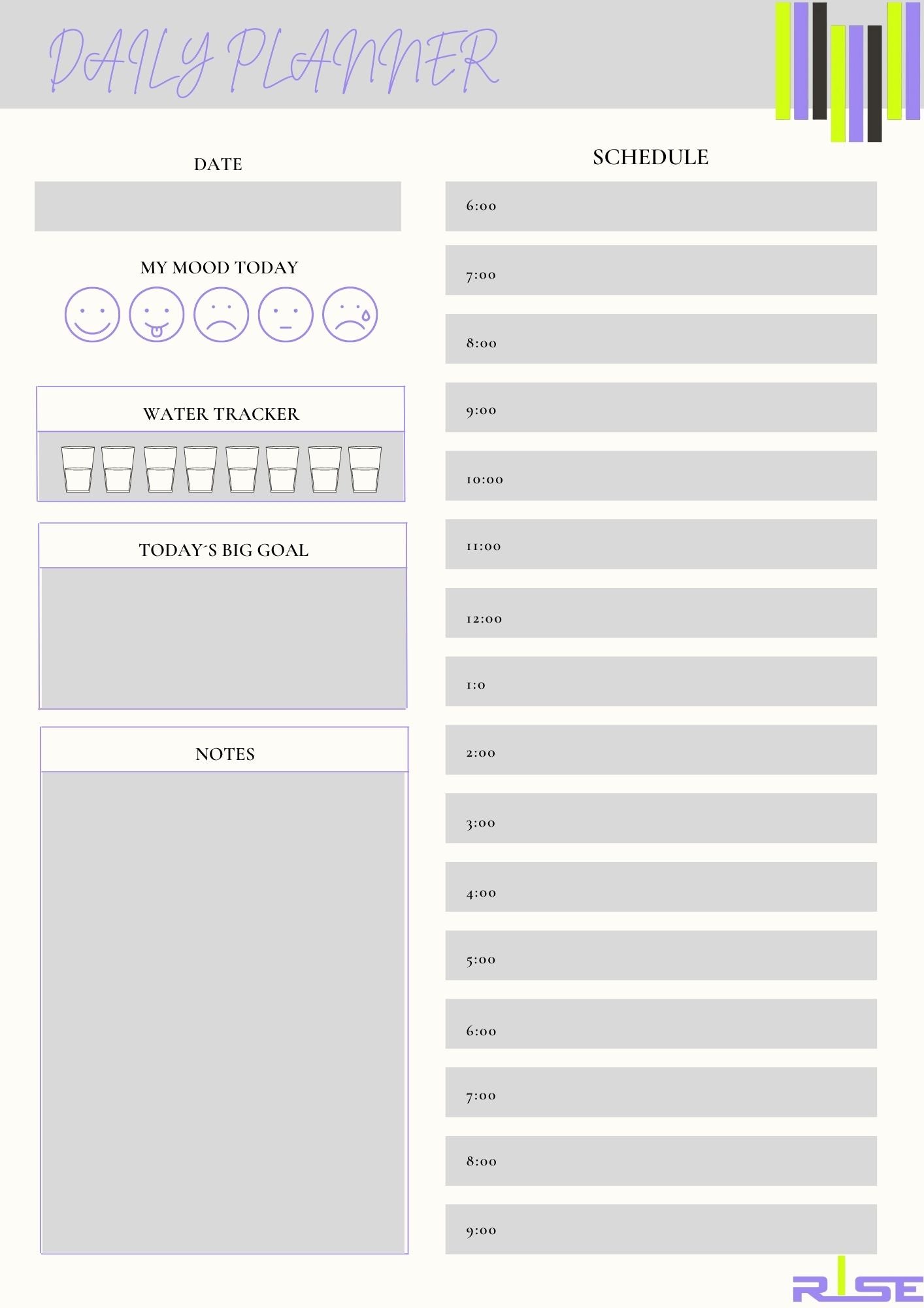RISE Goal Setting Planner and Tracker with Journal!